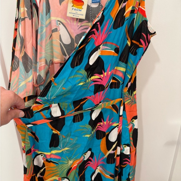 Farm Rio x Anthropologie Toucans Wrap Maxi Dress Size Medium - Picture 5 of 13